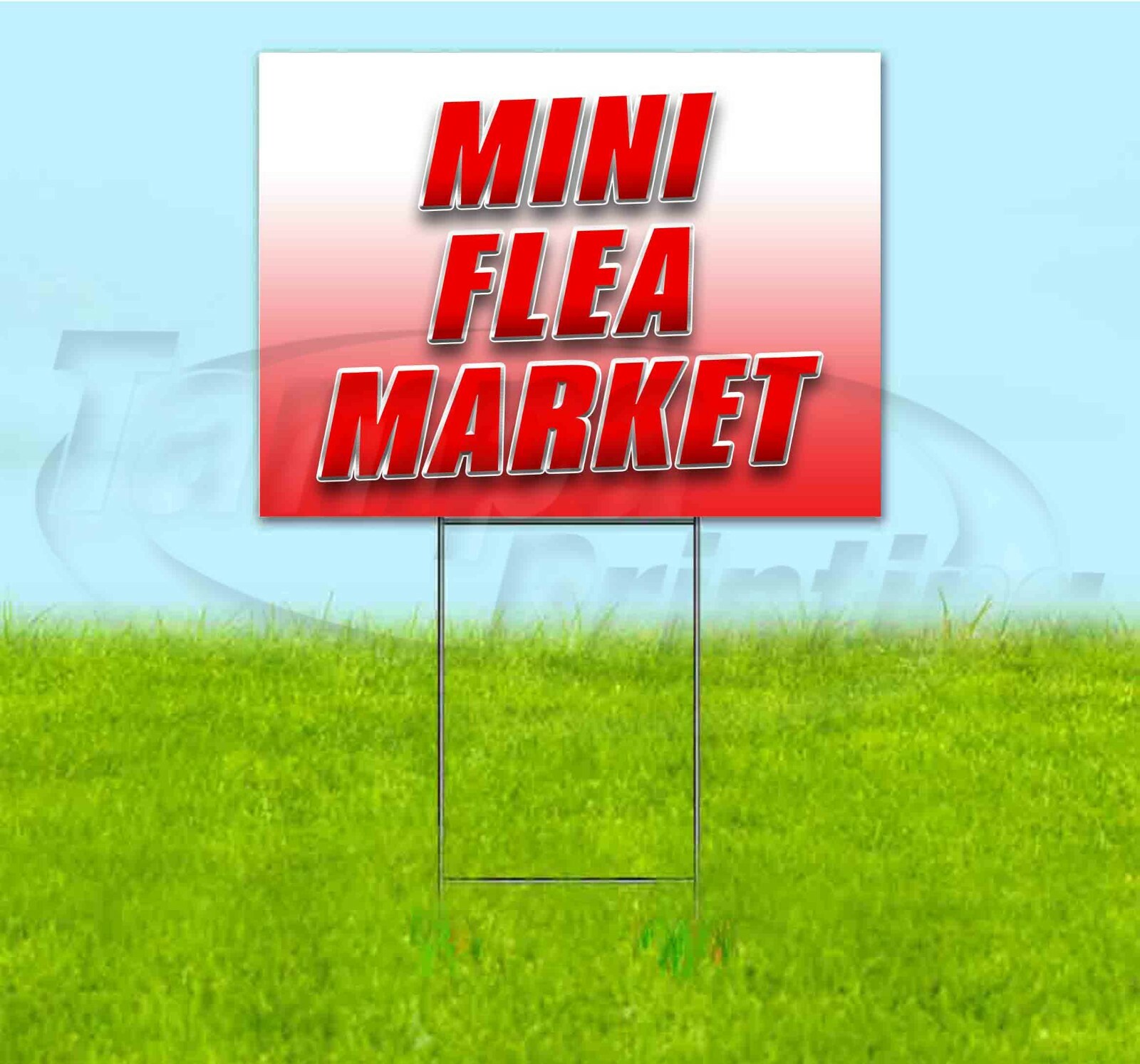 MINI FLEA MARKET 18×24 Yard Sign WITH STAKE Corrugated Bandit USA BUSINESS DEALS