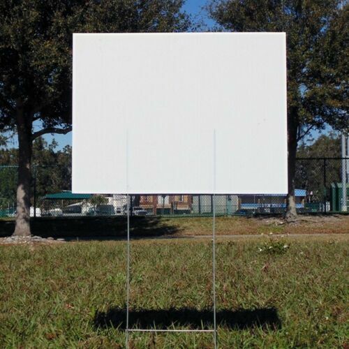 30 White Signs 18&Prime; x 24&Prime;x4 mm corrugated plastic  and 30 Stake Double H 30 Frame