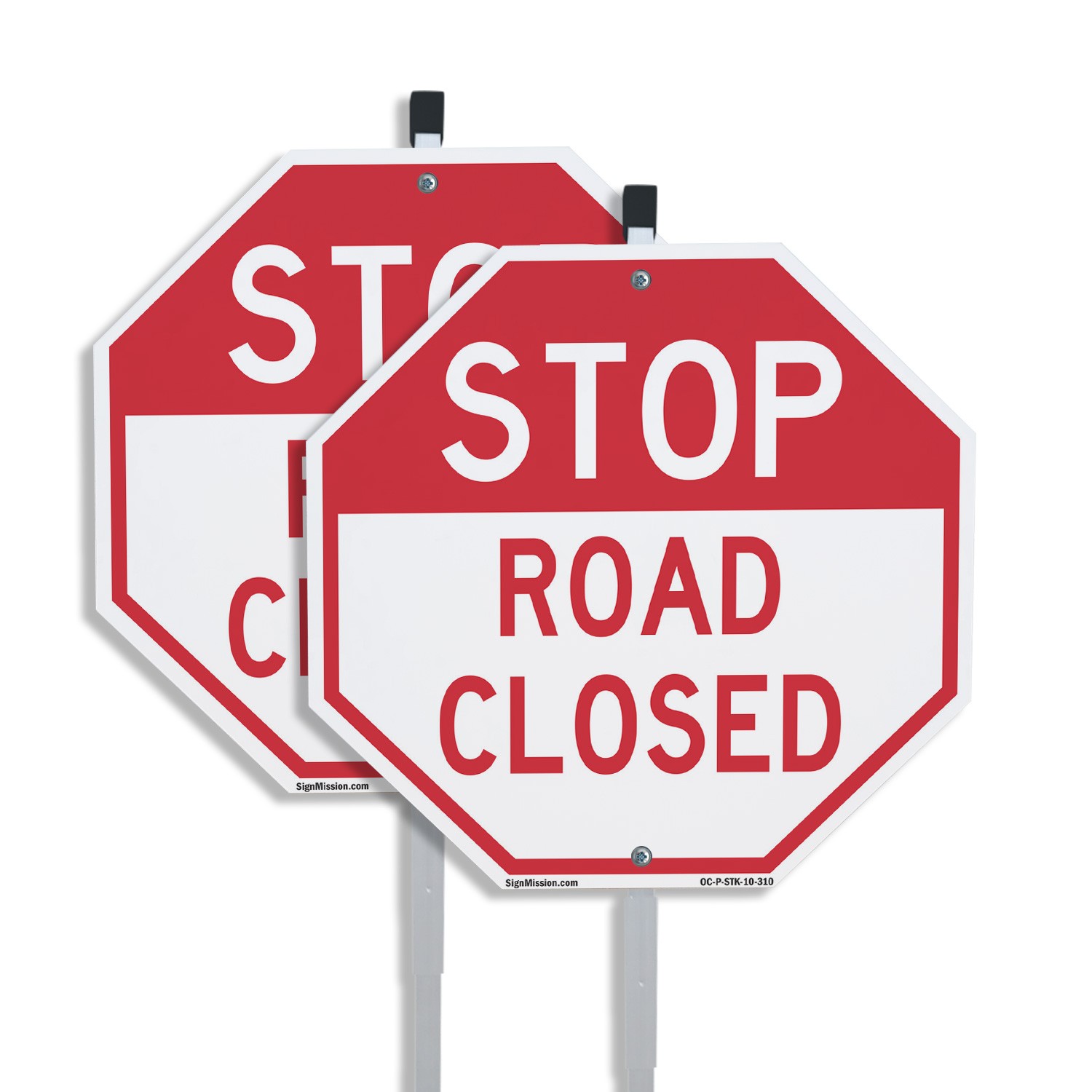 Stop Road Closed Octagon Sign With Stake Weather Resistant UV Protected
