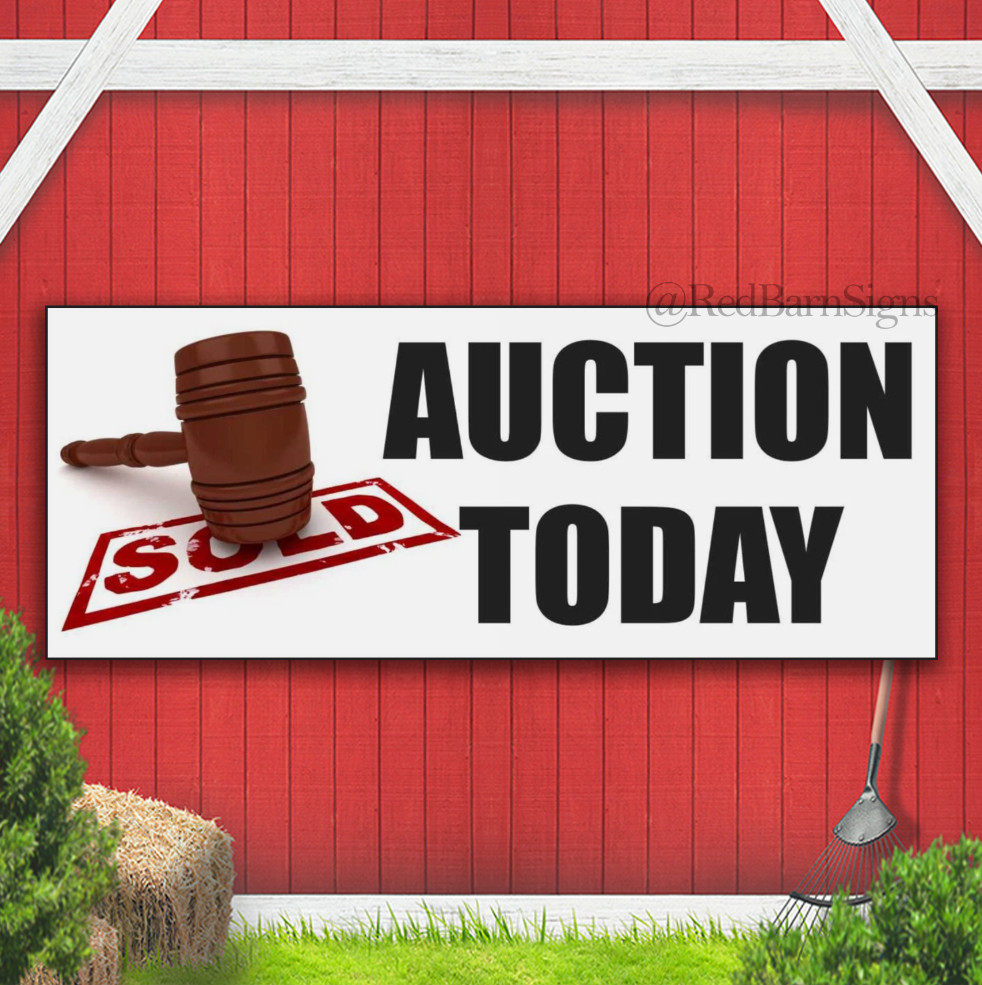AUCTION TODAY Flea Market Pawn Shop Antiques Indoor Outdoor Banner Sign