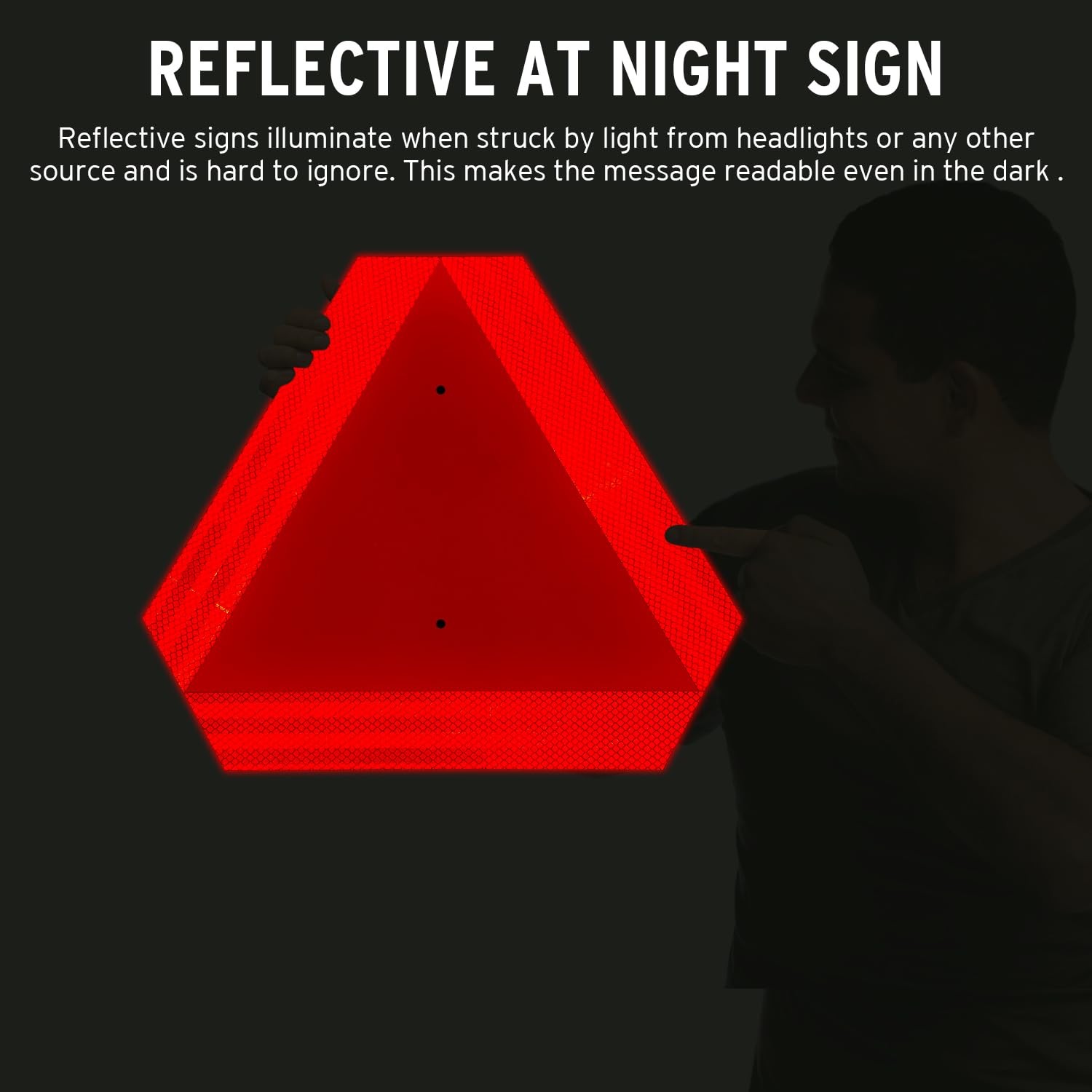 Slow Moving Vehicle Sign, 2-Pack 14&Prime;x16&Prime; Reflective Triangle Sign, Engineerin…