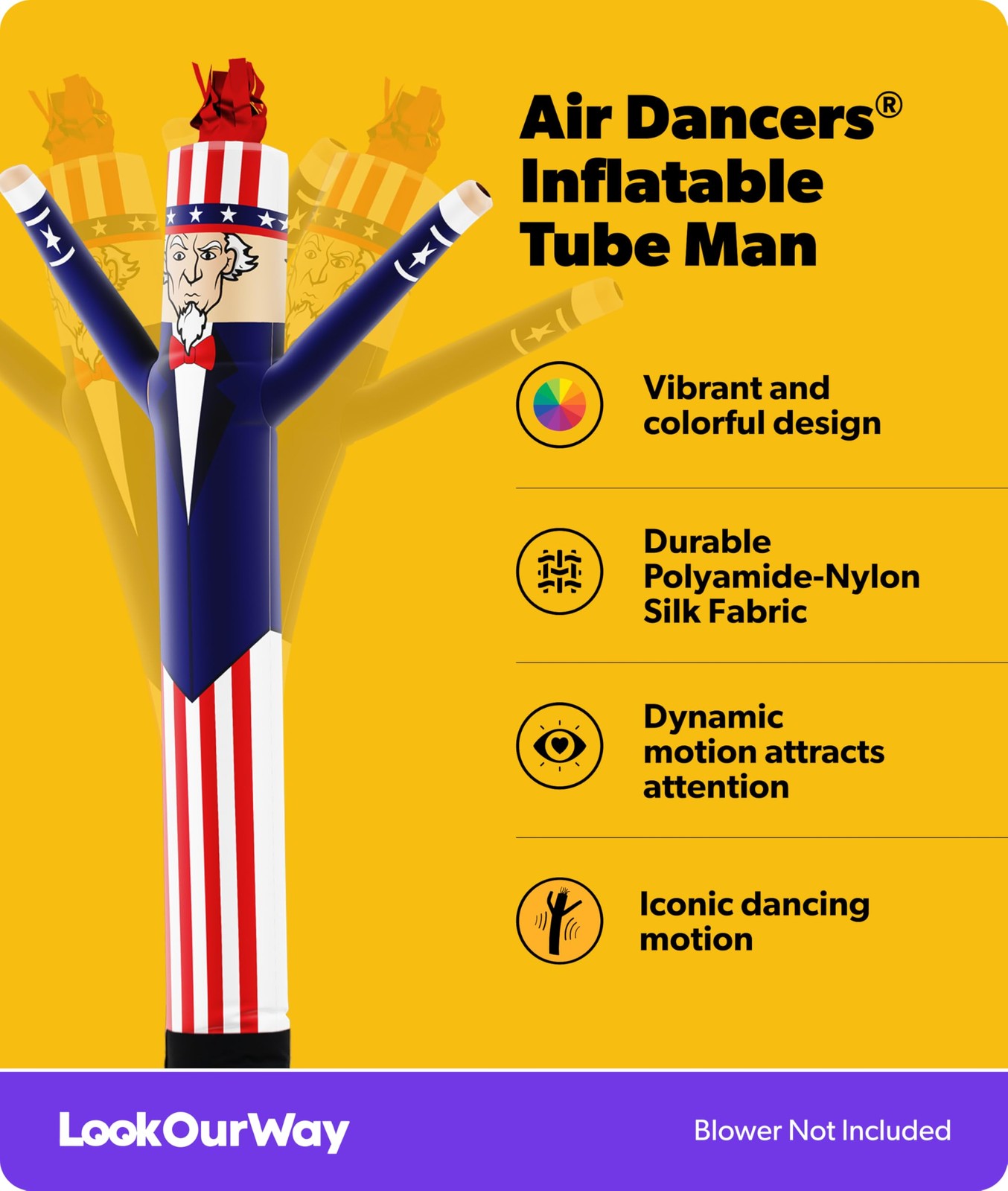 Lookourway Air Dancers Wacky Waving Inflatable Tube Man Attachment – 6 Feet