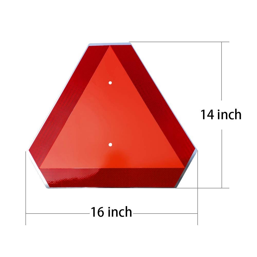 Orange Slow Moving Vehicle Sign,Triangle Sign,SMV sign 14&Prime;x16&Prime;Aluminum Diamon…
