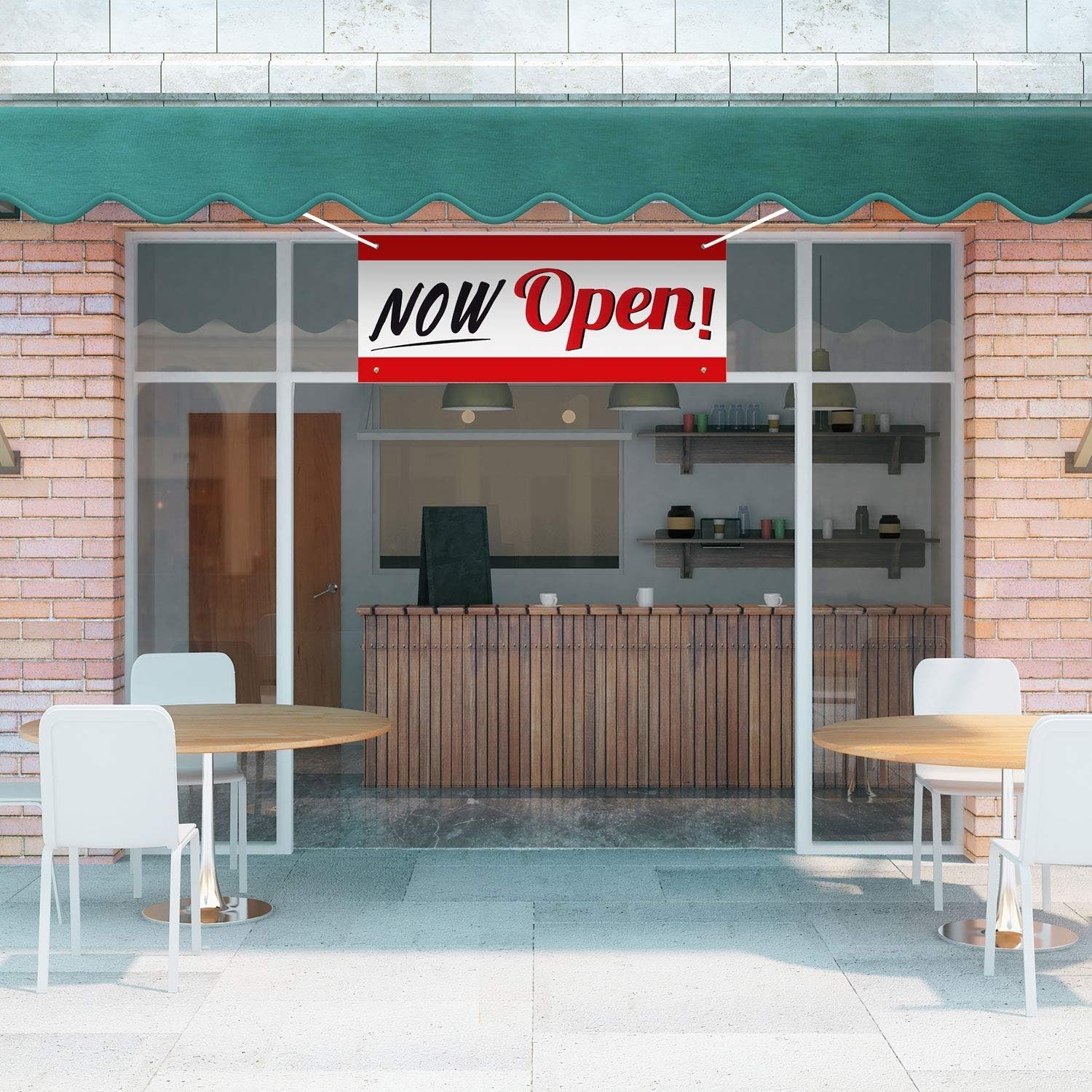 Now Open Sign Banner, Business Now Open Flag Vinyl Banner with Rope for Busin…