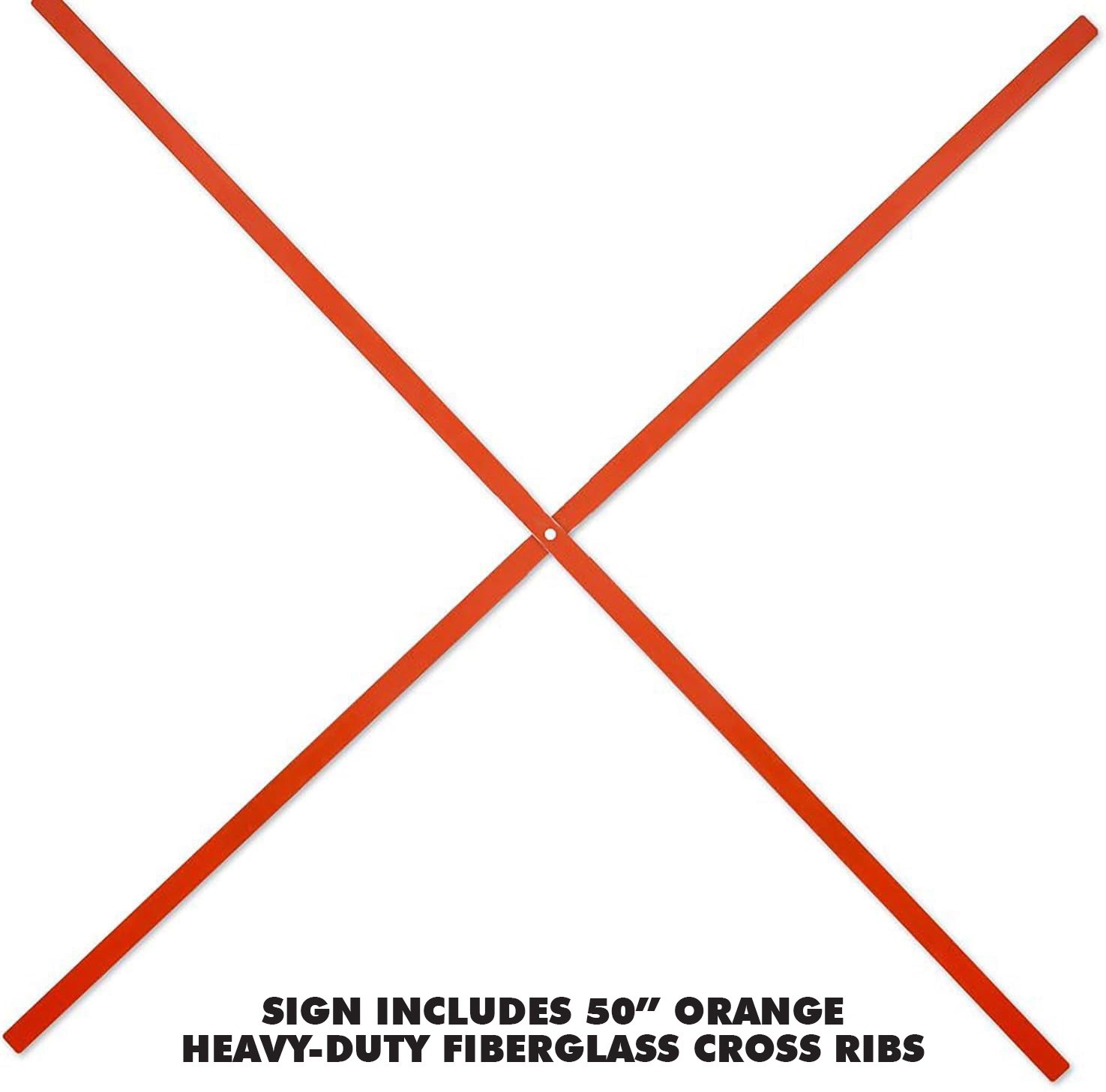 OrangeGear® 36&Prime; x 36&Prime; Custom Non-Reflective Vinyl Traffic Sign & Cross Ribs