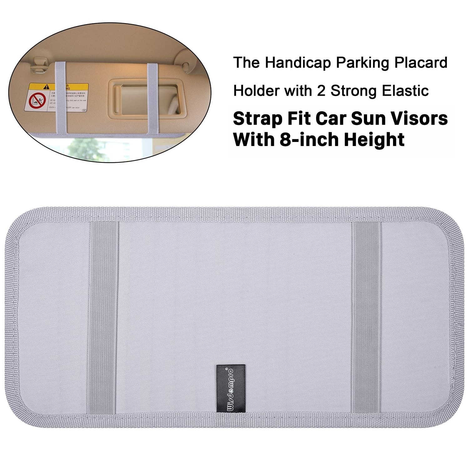 Handicap Placard Holder for Auto, Wisdompro Disabled Parking Permit Sign Gray