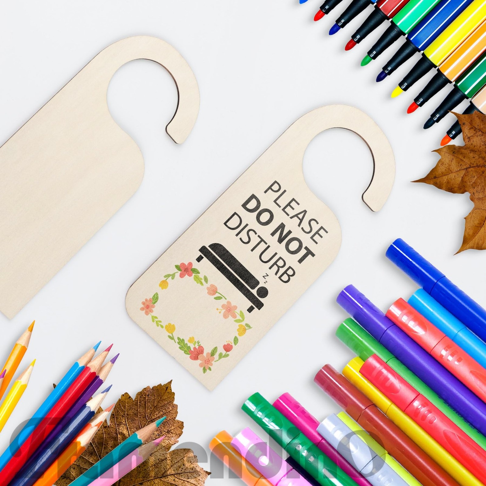 , 18 Pack Unfinished Wood Door Sign Blank Wooden Hanger Plaque DIY Craft Proj…