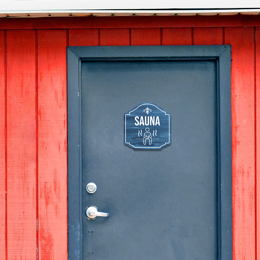 Heritage Plus Sauna Wall or Door Sign | Spa Gym Health Club Signage