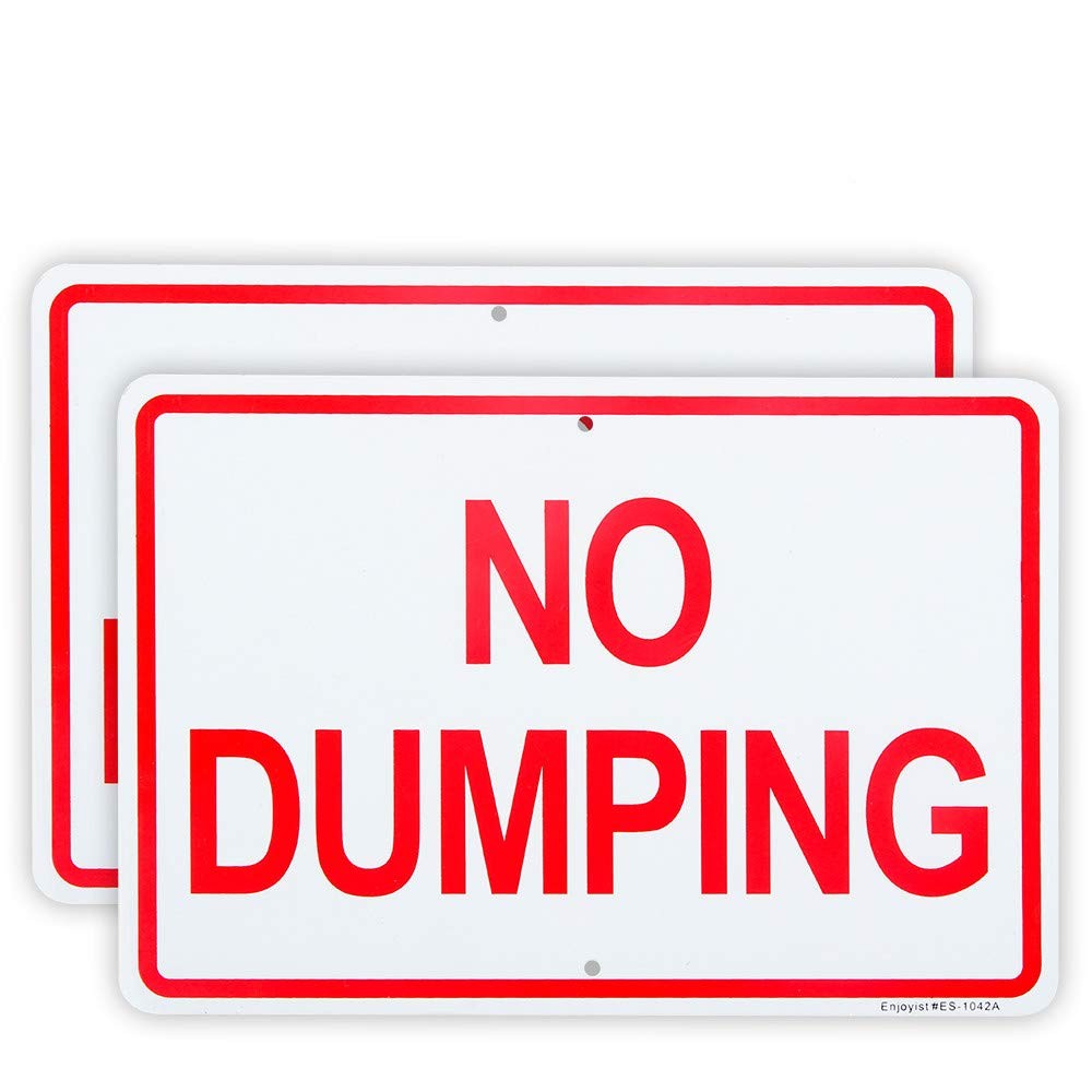 2 Pack No Dumping Sign, 10&Prime;x 7&Prime; .04&Prime; Aluminum Sign Rust Free Aluminum-UV Prot…