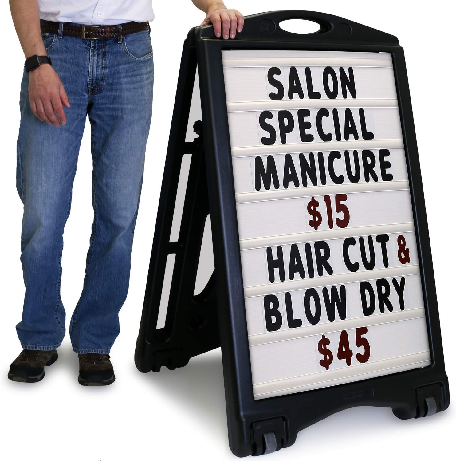 24&Prime;X36&Prime; Changeable Message Sign Board Sidewalk Sign, Standard Portable Bigboss &