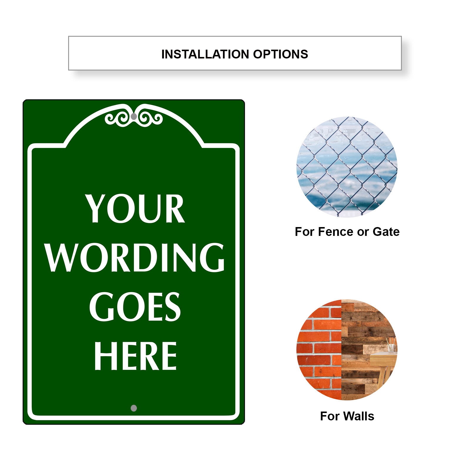 Custom Sign Your Wording Goes Sign Personalized Text Notice Aluminum Metal Sign