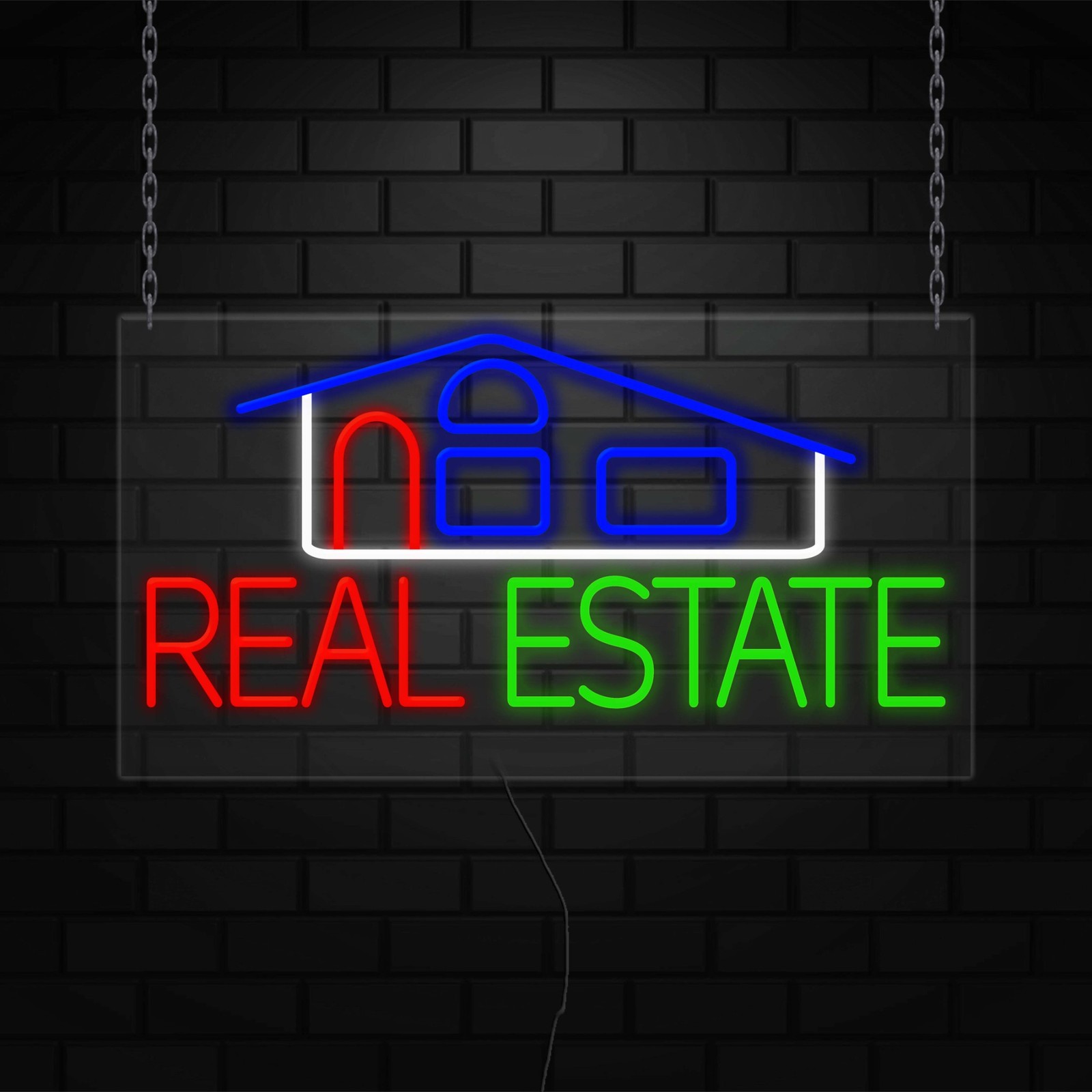 Real Estate Neon Sign for Retail Displays | LED Flex Neon | 32&Prime;W x 13&Prime;H x 1&Prime;D