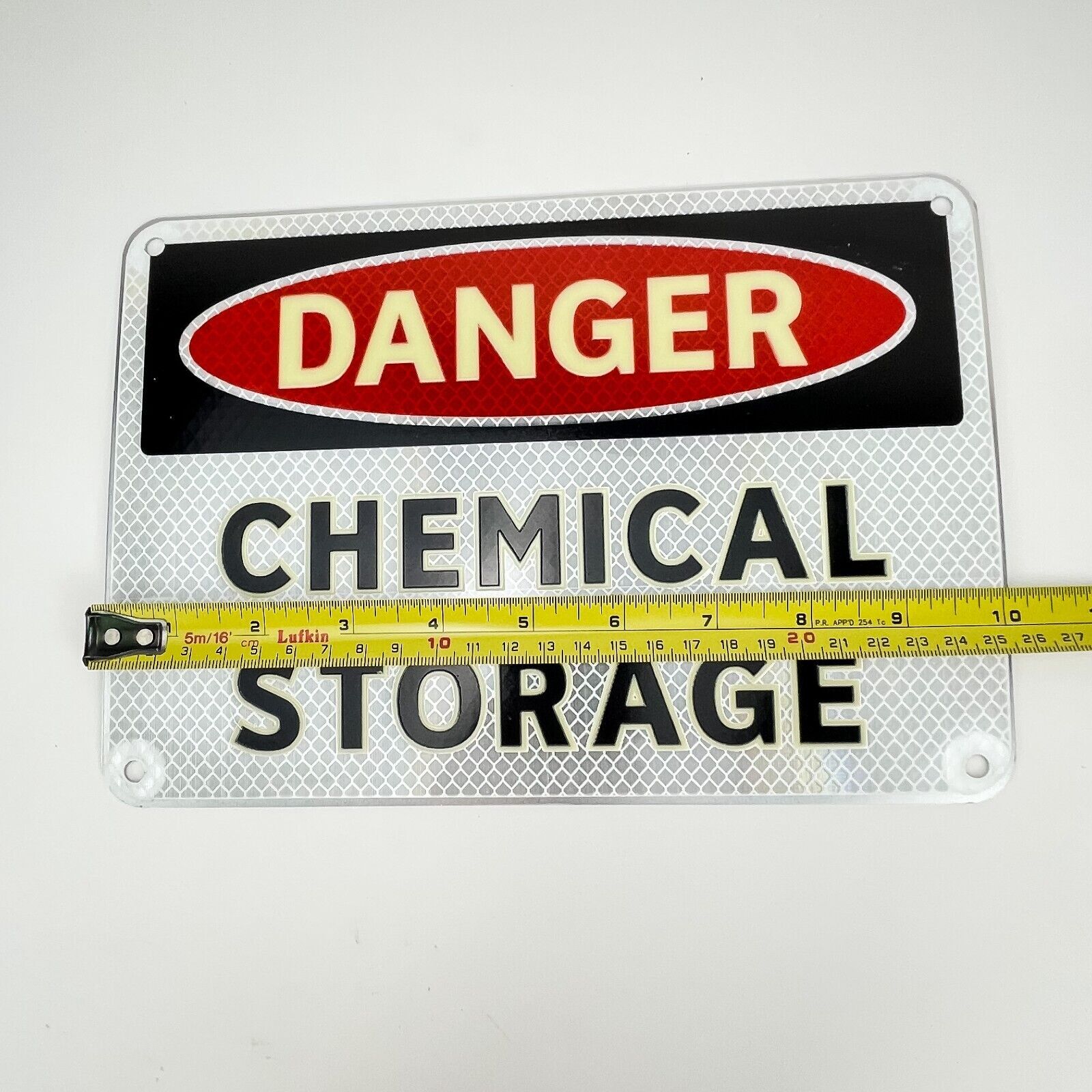 Danger Chemical Storage Sign 7&Prime;x 10&Prime; Aluminum Reflective Lot of 4 NEW