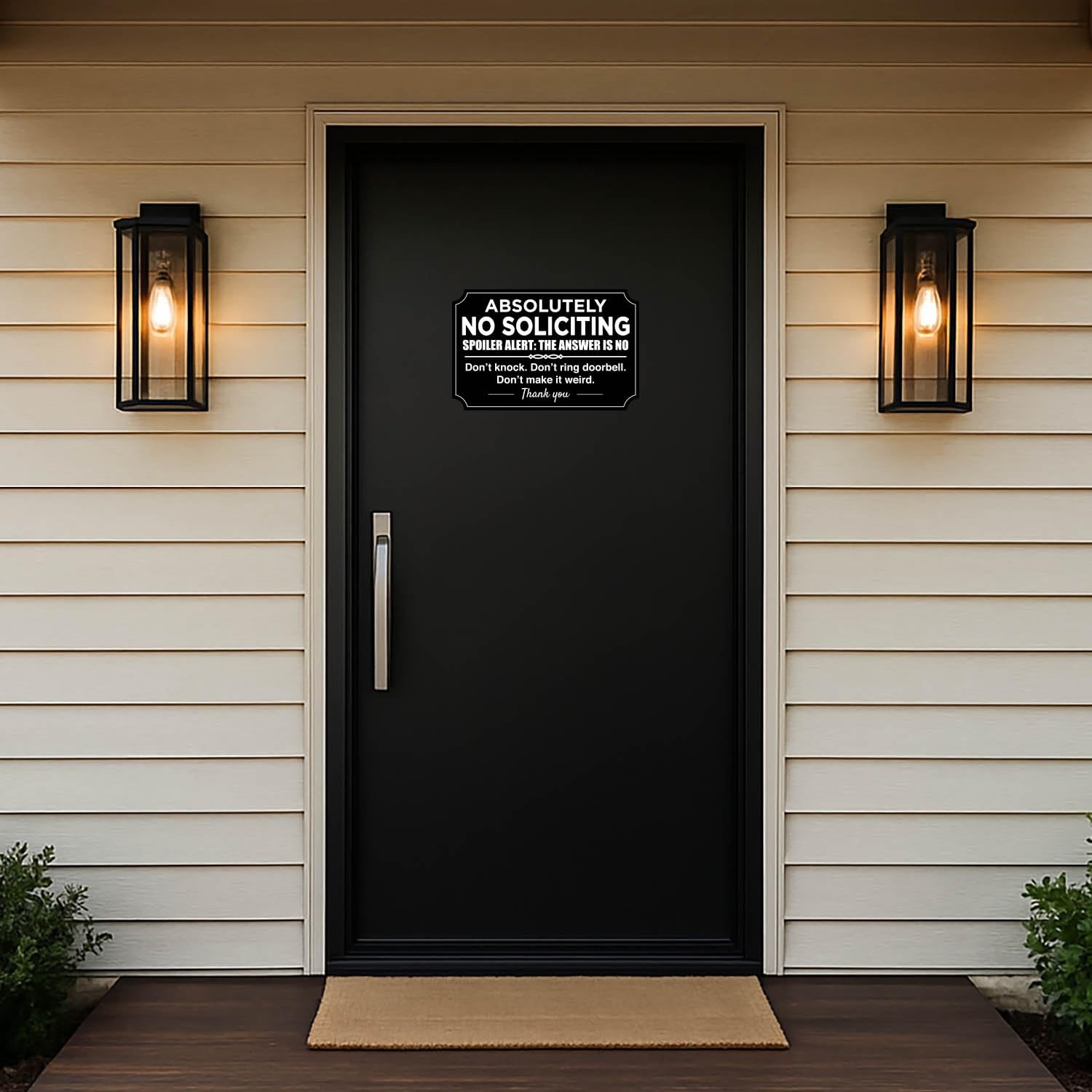 2 Pack No Soliciting Signs Weatherproof Vinyl SelfAdhesive For Home Business 8.