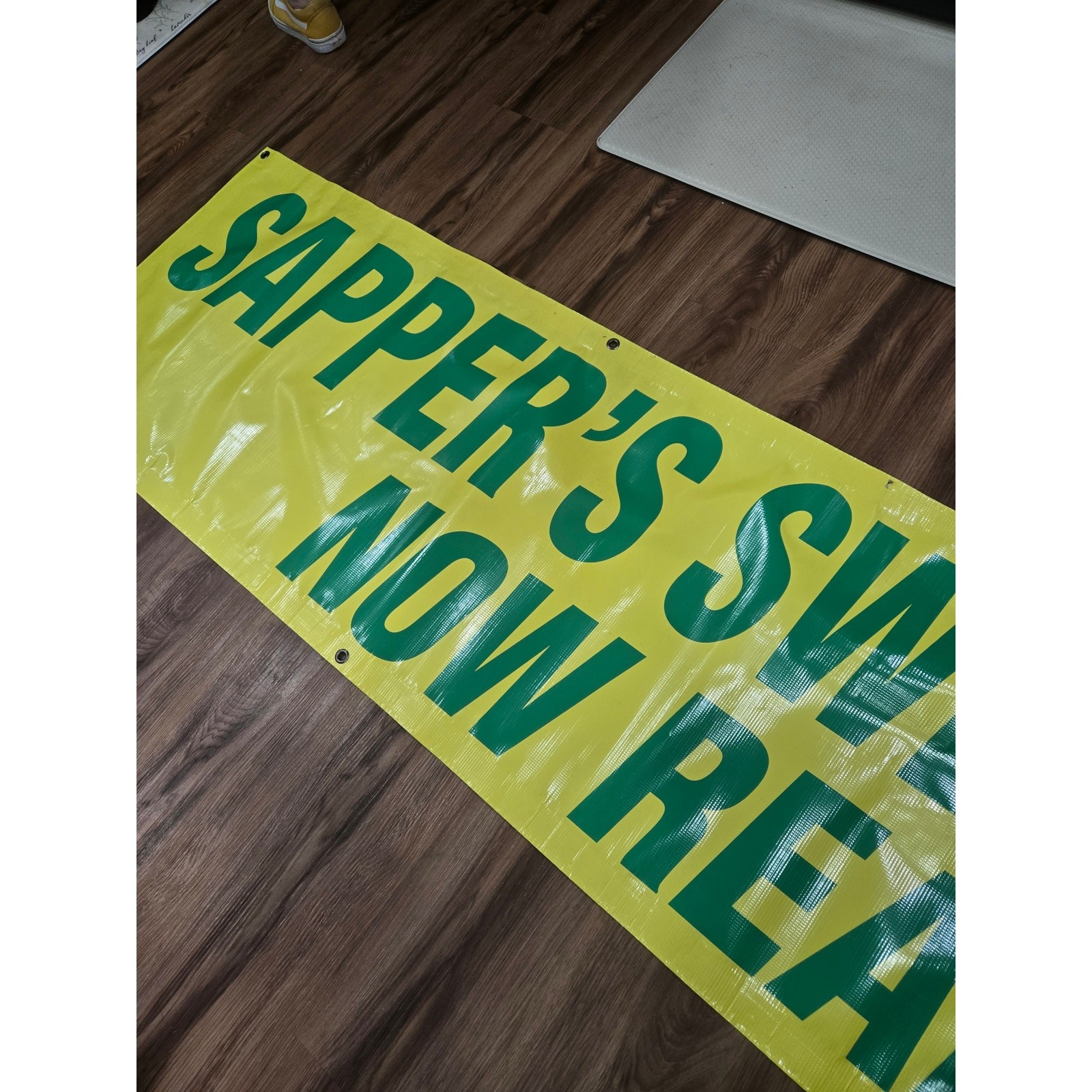 Sappers Sweet Corn Banner Nylon Sign Farm Stand Fleamarket Roadside Advertisemen