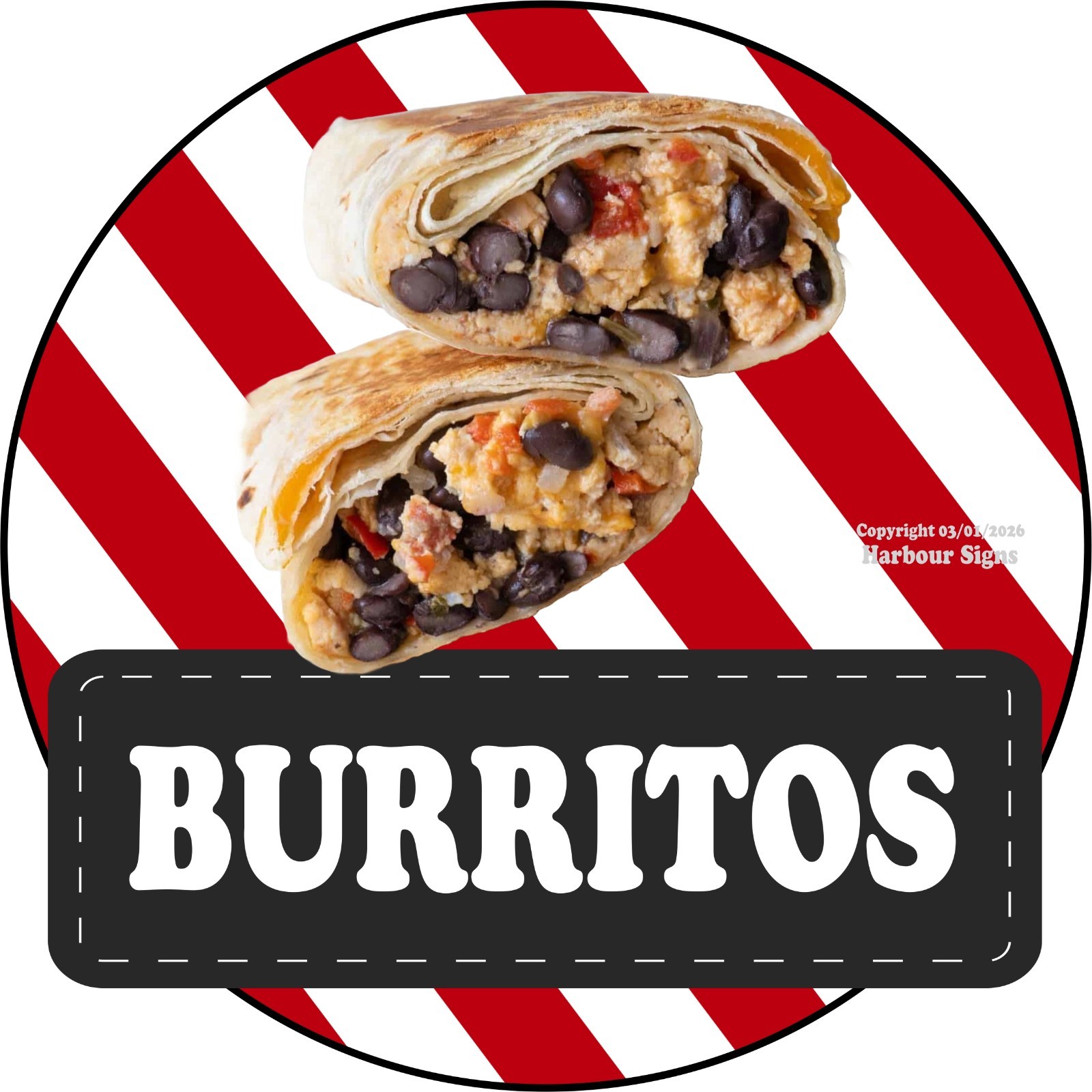 Burritos DECAL snack Concession Food Truck Sticker sc