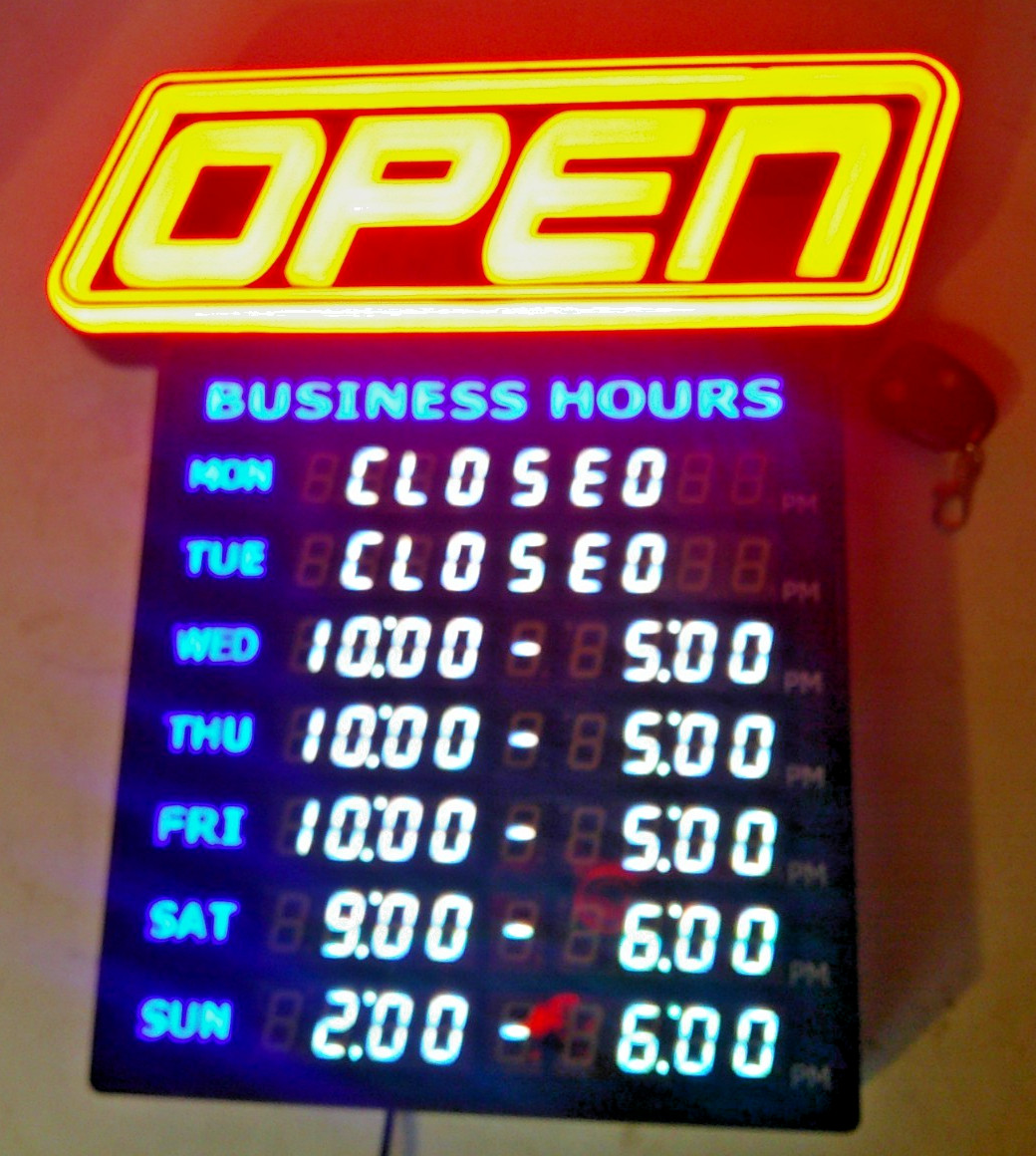 Greenlight Innovations Open Sign Spectrum Series with Remote ~ Business Hours ~
