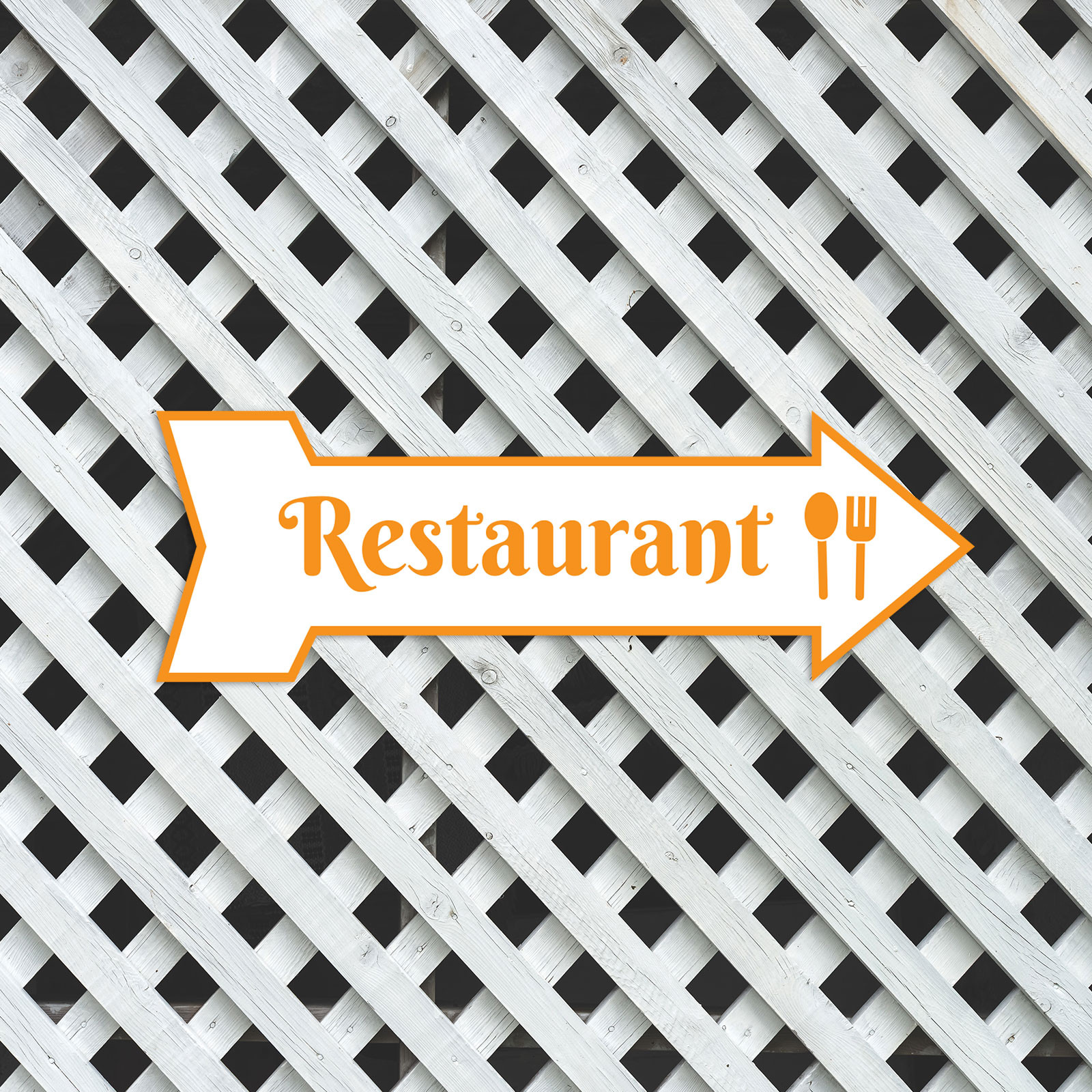 Arrow Shape Restaurant 12×4&Prime; Wall or Door Sign | Public Shop Signage