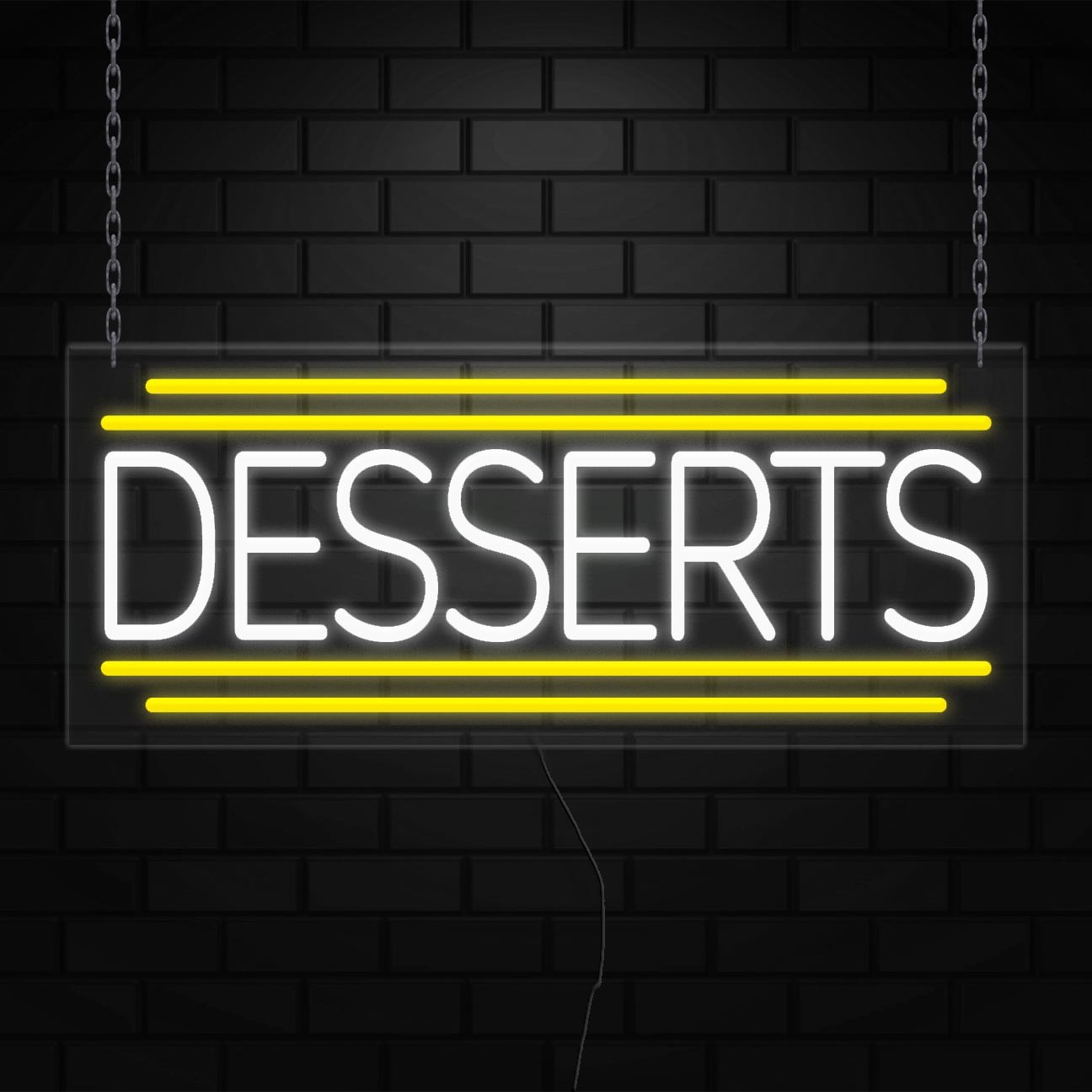 Desserts Neon Sign for Retail Displays | LED Flex Neon | 30&Prime;W x 12&Prime;H x 1&Prime;D