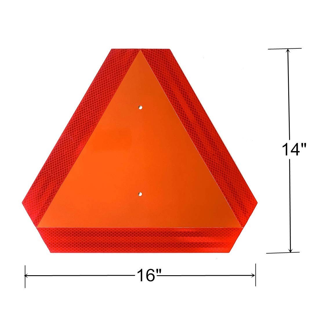 14×16 Inch Slow Moving Triangle Sign Aluminum Reflective Sign for Golf Cart
