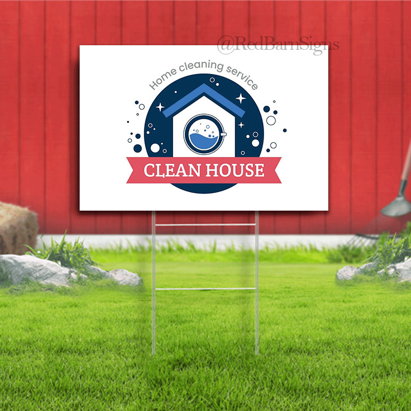 Home Cleaning services clean house indoor outdoor yard sign