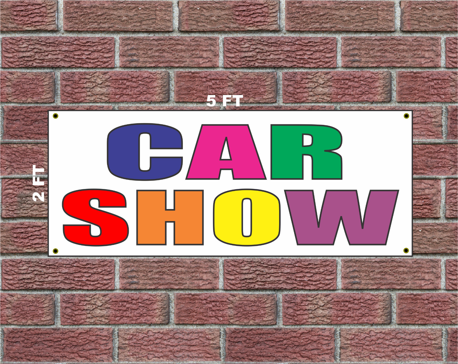 CAR SHOW Multi-colored Banner Sign 2×5