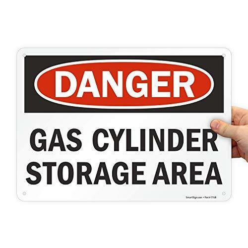 SmartSign « Danger – Gas Cylinder Storage Area » Sign | 10&Prime; x 14&Prime; Aluminum