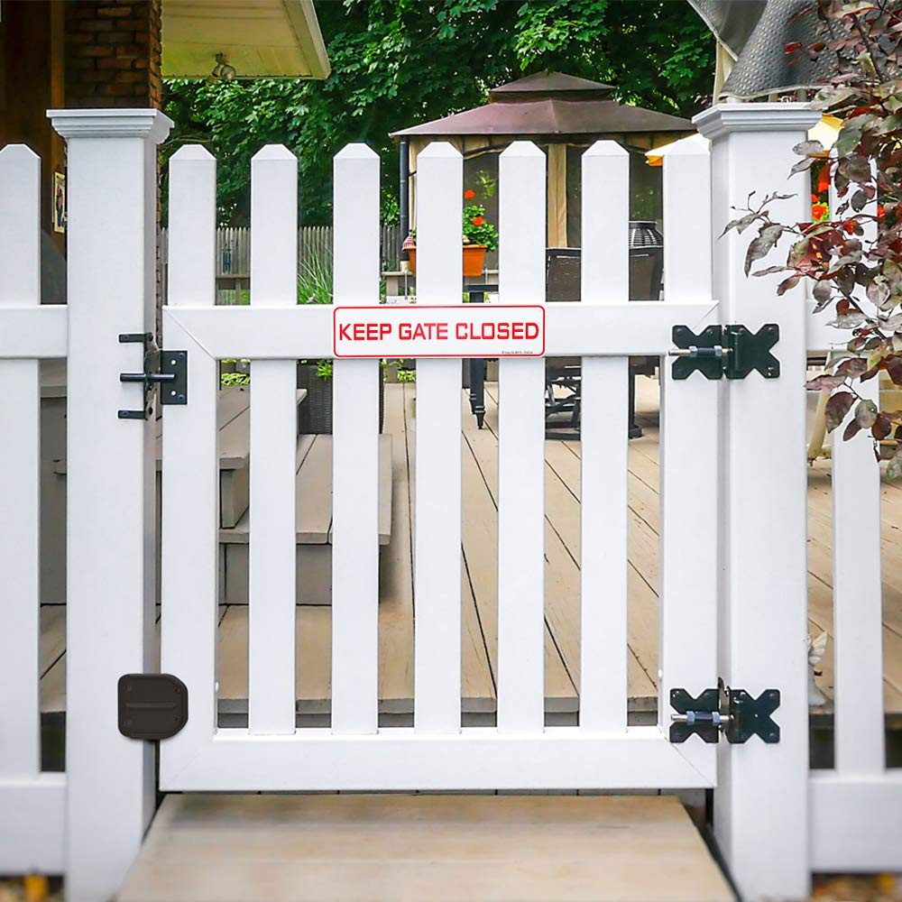 4 PCS Keep Gate Closed Sign .040 Rust Free Aluminum Weatherproof 12×3 Inch