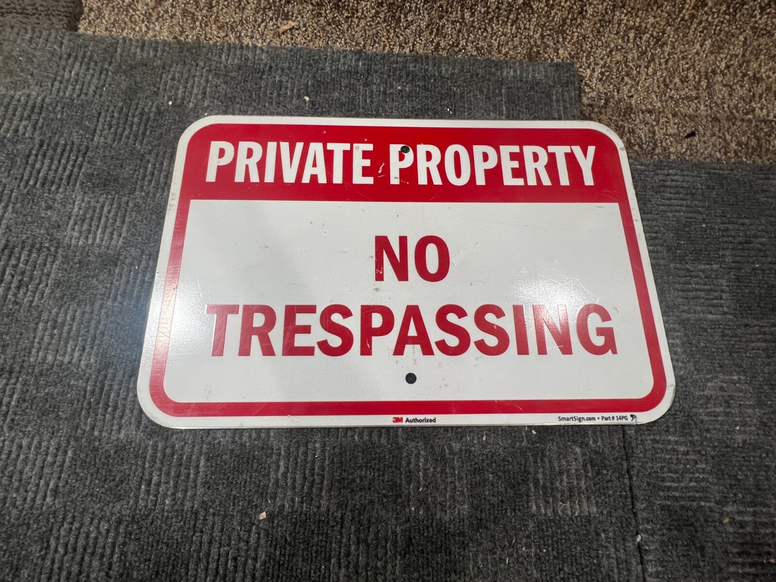 QTY 2 SmartSign 18x12in “Private Property No Trespassing » Aluminum 3M Laminated