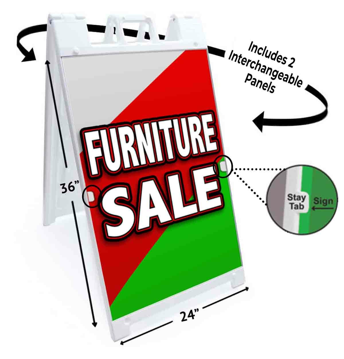 FURNITURE SALE Signicade 24×36 Aframe Sidewalk Sign Banner Decal SOFA TABLE