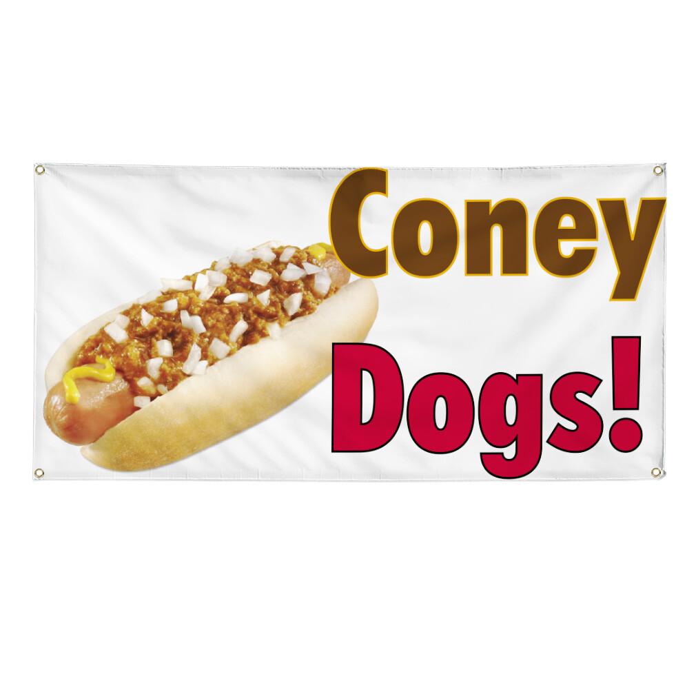 Vinyl Banner Multiple Sizes Coney Dogs! Outdoor Advertising Printing B Outdoor