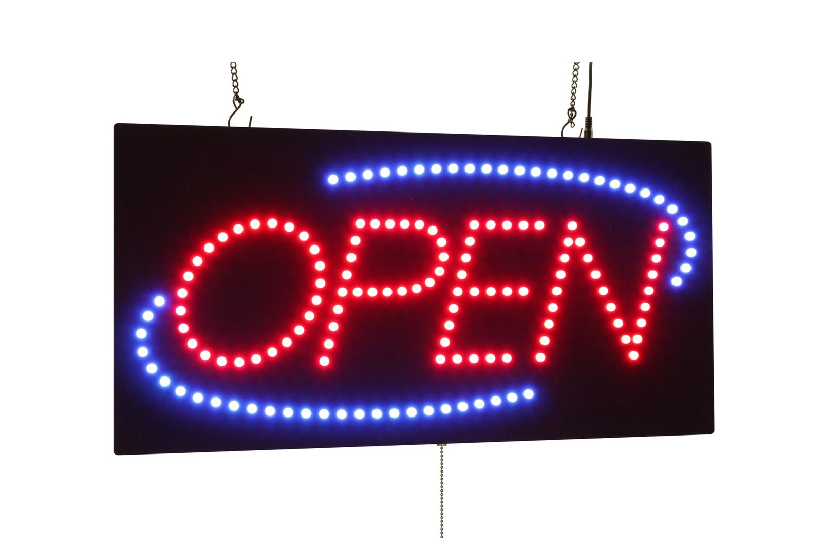 Open Sign 24&Prime;x12&Prime; Blue Oval LED Bright Illumination – Eye-Catching Display