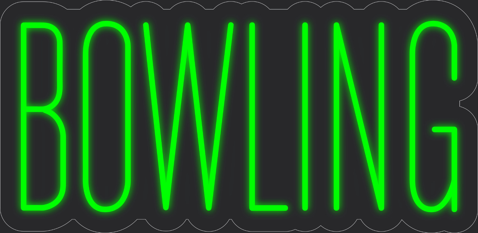 Bowling Neon LED Sign Business Wall Decor Lighted Store Sign 24 x 12 in.