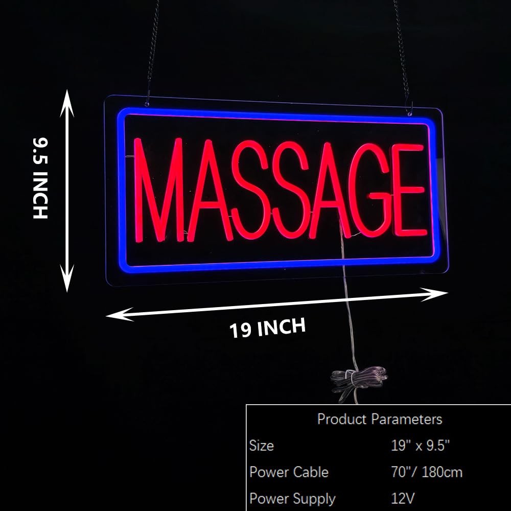 LED Massage Open Sign for Spa & Salon – Neon Wall Decor 19� x 9.5�