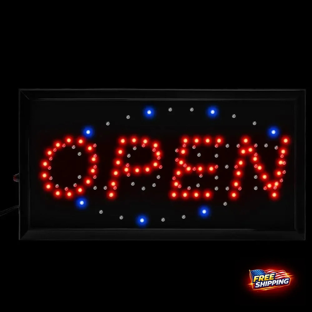 Boshen Led Open Signs Decor for Business Mart Shop Store Bar Cafe Barber ATM Now
