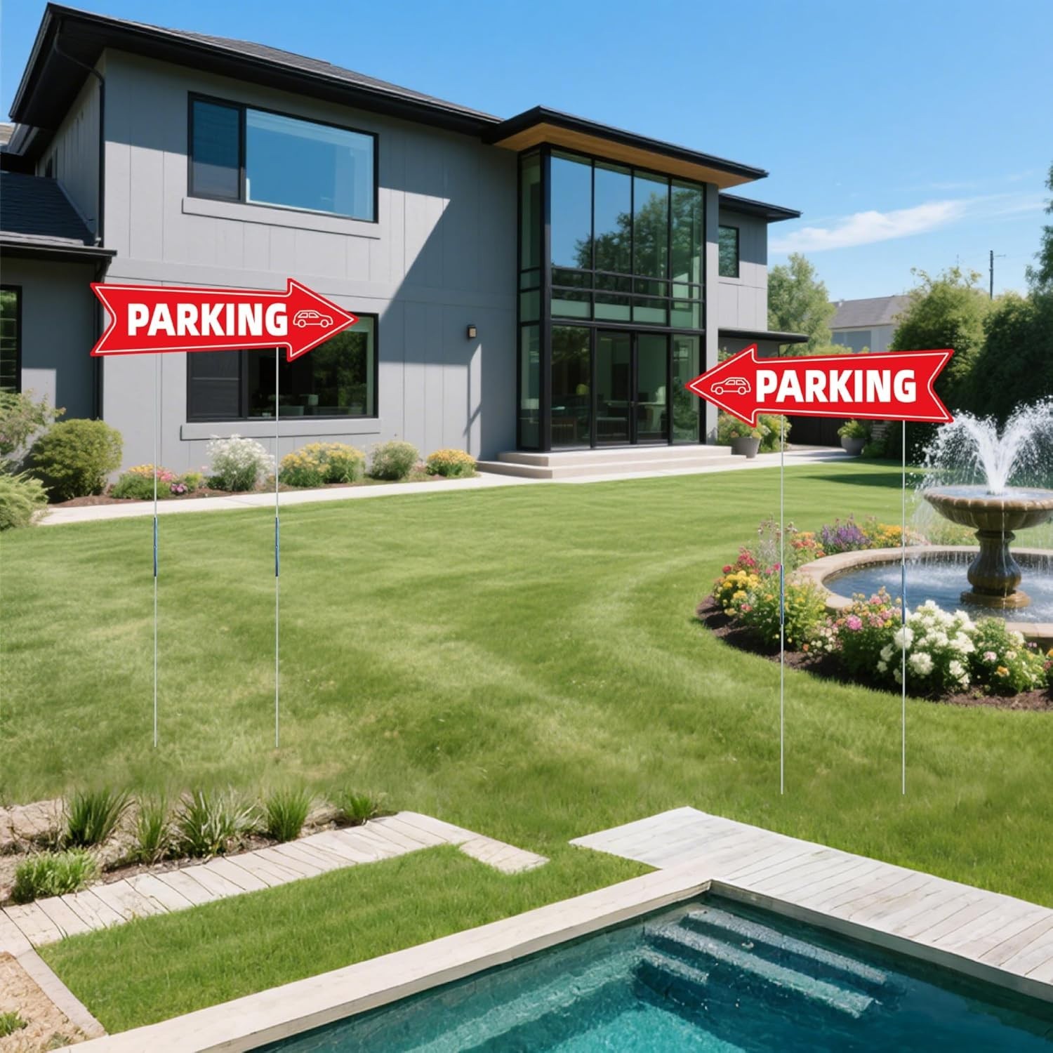 Weather-Resistant Red & White Parking Signs – Dual-Sided, 16×5 Inches, 3 Pack