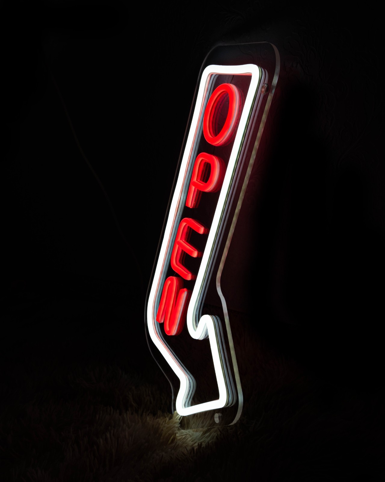 Open Neon Outdoor Vertical Arrow Sign, Waterproof Custom Shop Sign Neon