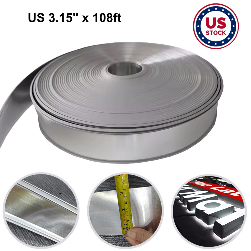 US 3.15&Prime; x 108ft Aluminum Plastic Strip Channel AD Sign Letter Lightbox Trim Cap