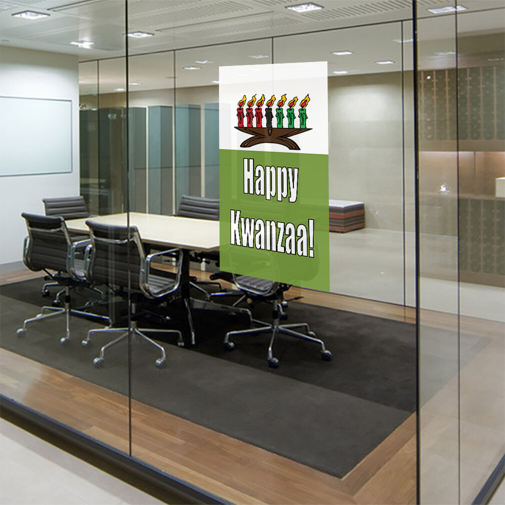 Door Decals Vertical Vinyl Stickers Multiple Sizes Happy Kwanzaa Families Vinyl