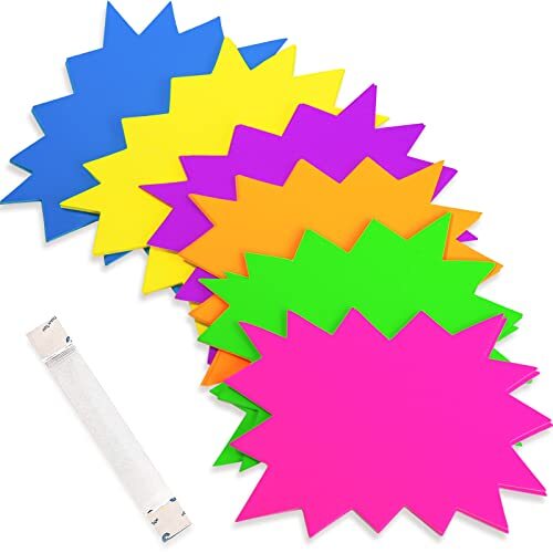 90 Pcs Colorful Starburst Signs for Retail Garage Sale Pricing Yard Sale Tags