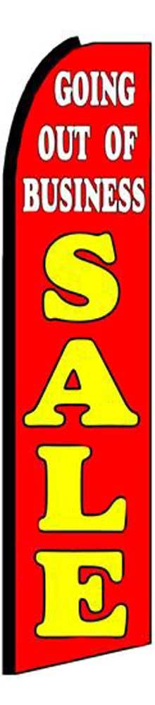 Going Out Of Business Sale Flutter Swooper Flag Advertising Sign 3’ Wide Banner