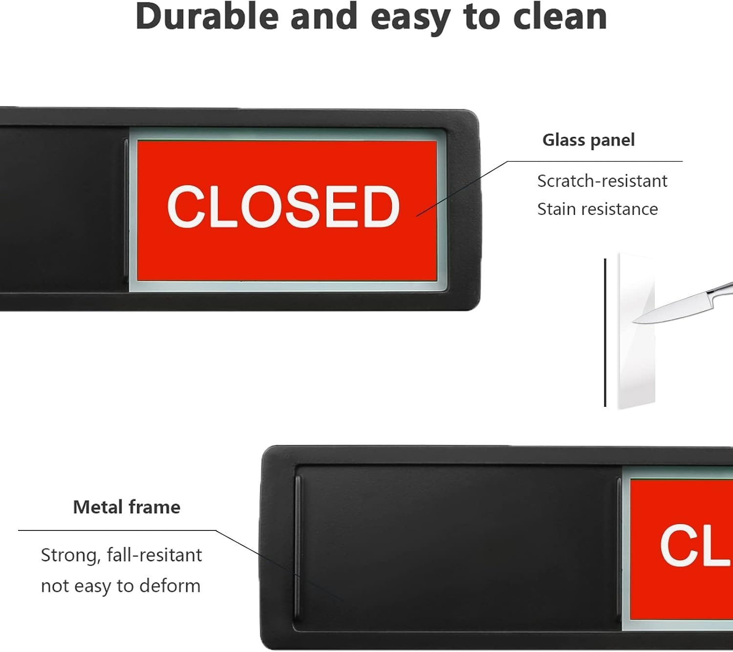 Elegant Sliding Door Sign – Dual Display for Offices, Stores, and Restaurants