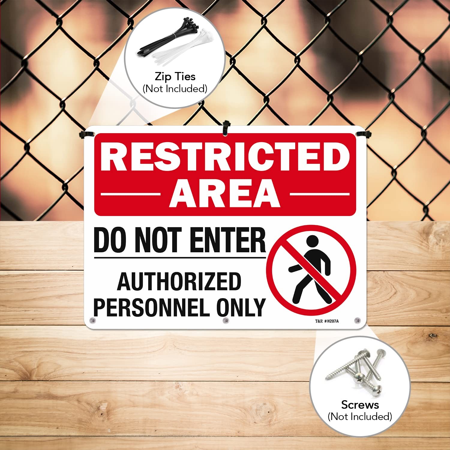 14×10 Inch Restricted Area Sign Do Not Enter Authorized Personnel Only Sign