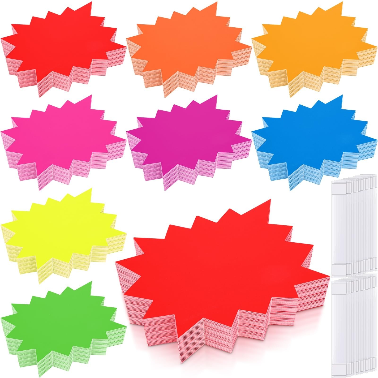 360 Pcs Neon Starburst Signs – 5&Prime;x6.7&Prime; Colorful Cutouts for Retail & Yard Sale