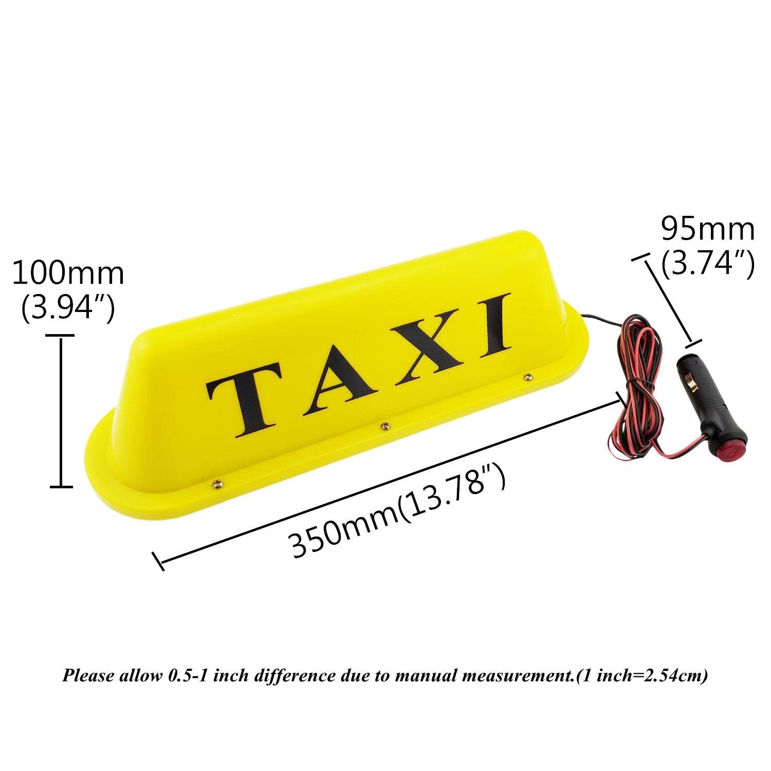 12V LED Magnetic Taxi Roof Sign Light – Super Bright, Multiple Colors, 3M Power