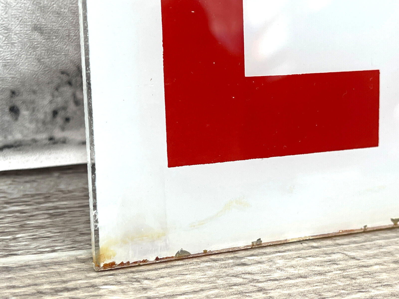 Vintage Frosted Glass Panel Exit Sign Replacement White & Red 9.75&Prime; x 7.25&Prime;