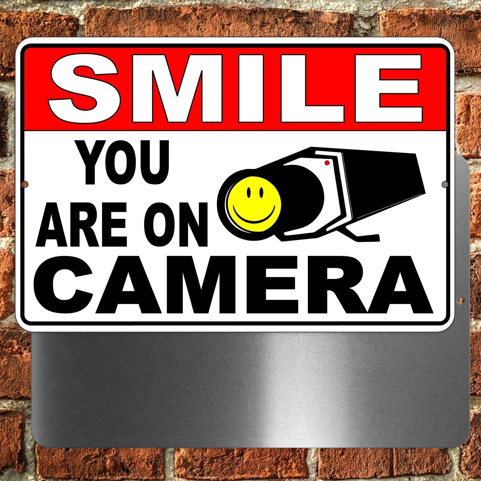 Smile You Are On Camera 8&Prime; x 12&Prime; Sign Metal warning video surveillance security