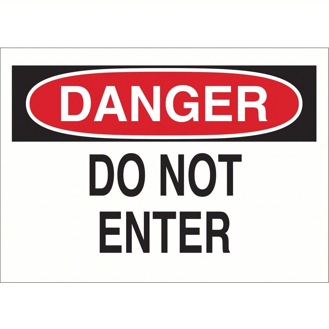 10 Pack Brady 22433 Danger Do Not Enter Sign Plastic 7” H x 10” L