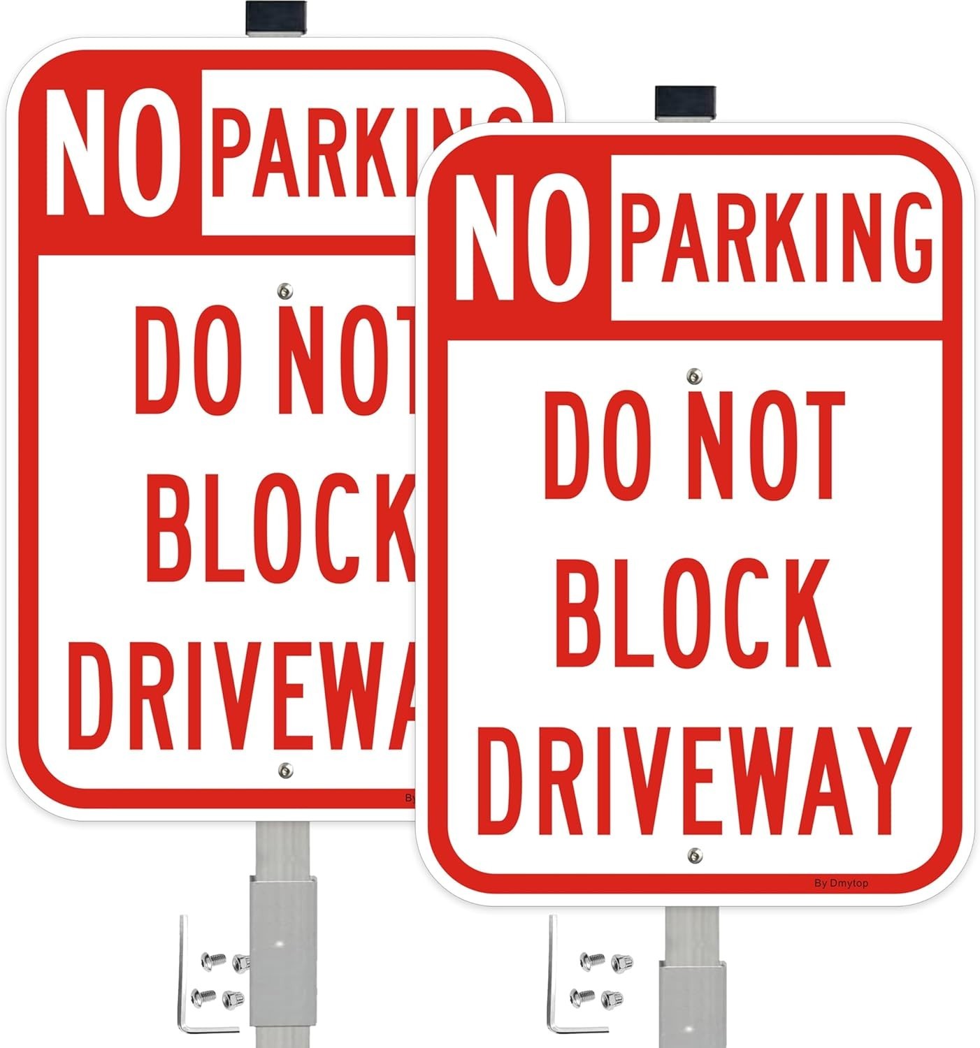 14&Prime; x 10&Prime; Reflective No Parking Signs – 2 Pack with Rust-Free Stake Included