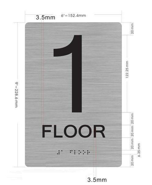 1st Floor SIGN-(Aluminium, Brush Silver,size 6×9) The sensation line–REF24-1027